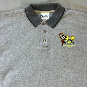 Disney World Mickey Mouse Polo Shirt Mens XL Gray Happiest Celebration On Earth